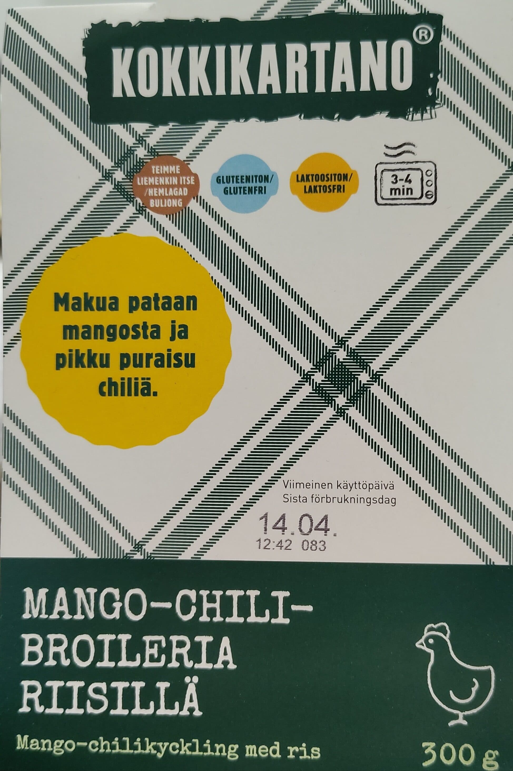Kokkikartano Mango-chili-broileria riisillä packshot