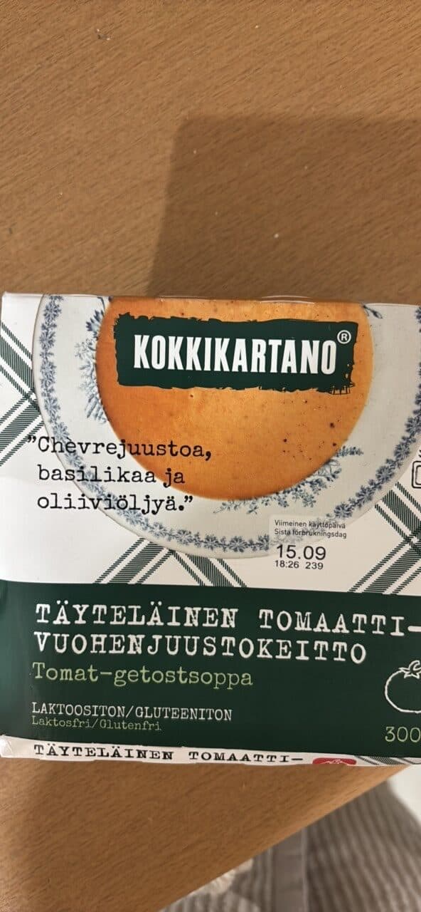 KOKKIKARTANO Täyteläinen tomaatti-vuohenjuustokeitto packshot
