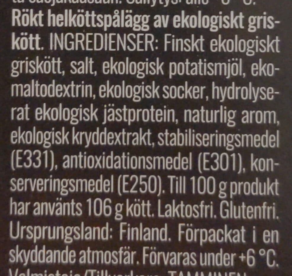 Tamminen Luomu ylikypsä savusaunapalviviipale packshot