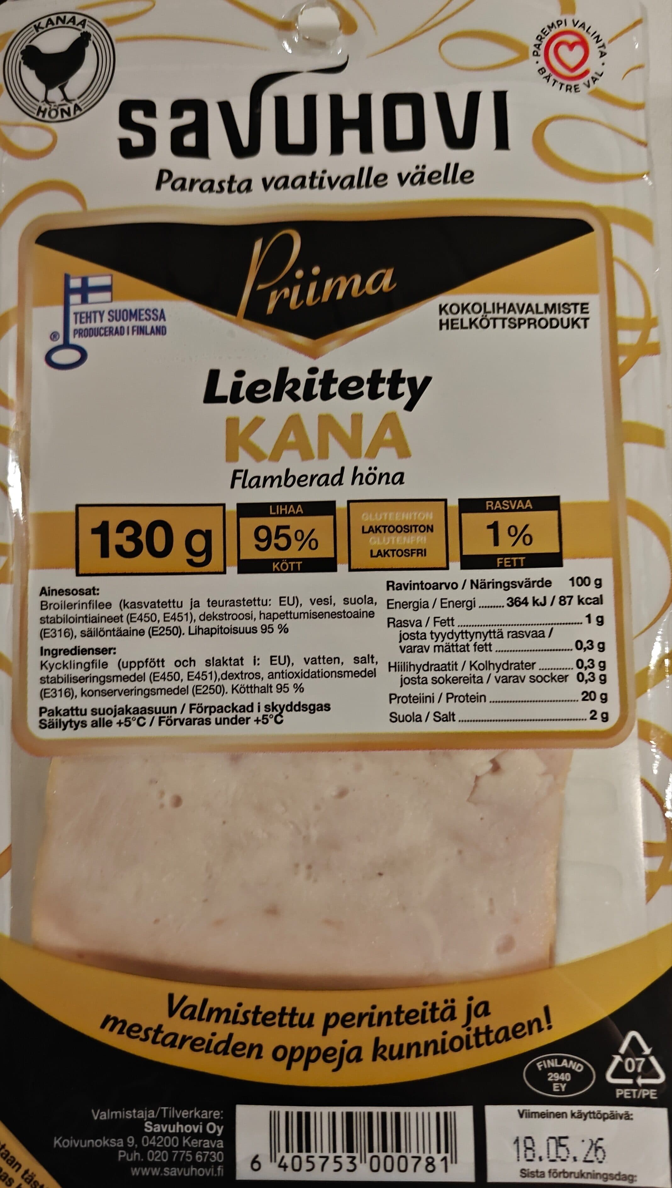 SAVUHUOVI Priima Liekitetty Kana packshot