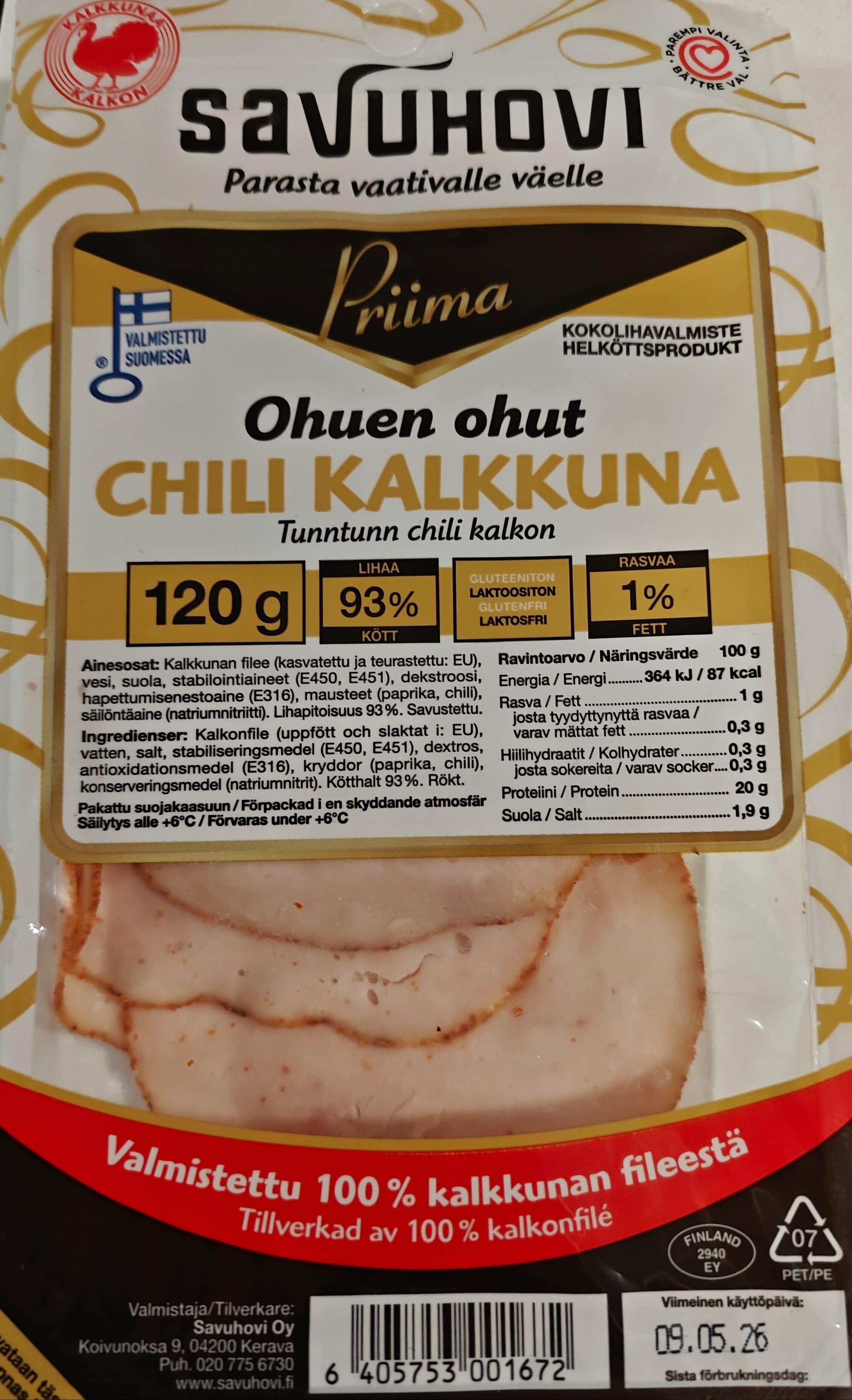 Savuhovi Ohuen Ohut Chilikalkkuna packshot