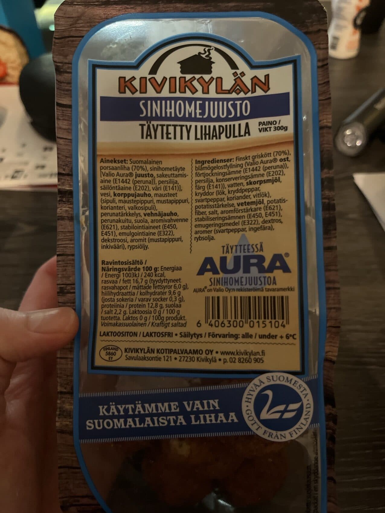 Kivikylän Sinihomejuusto Täytetty Lihapulla packshot