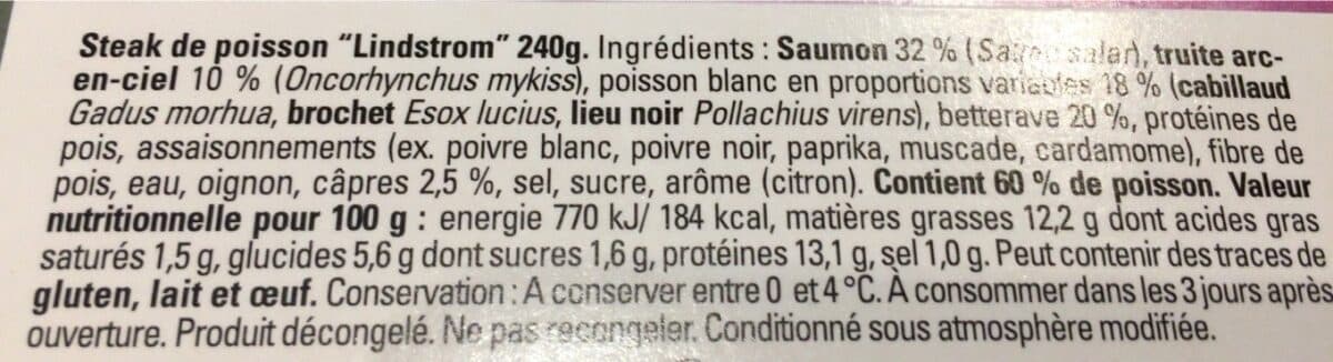 Open Food Facts Steak de poisson à la betterave packshot