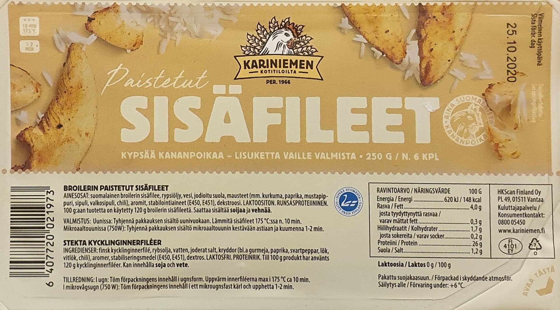 Kariniemen Stekta Kycklinginnerlår packshot
