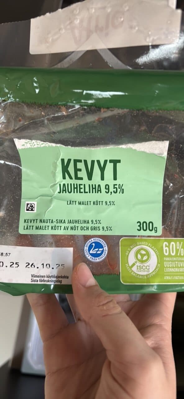 Atria Kevyt jauheliha 9,5% packshot