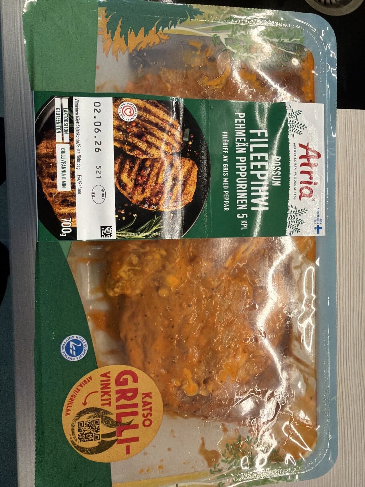 Atria Pehmeän Pippurinen Possun Fileepihvi packshot