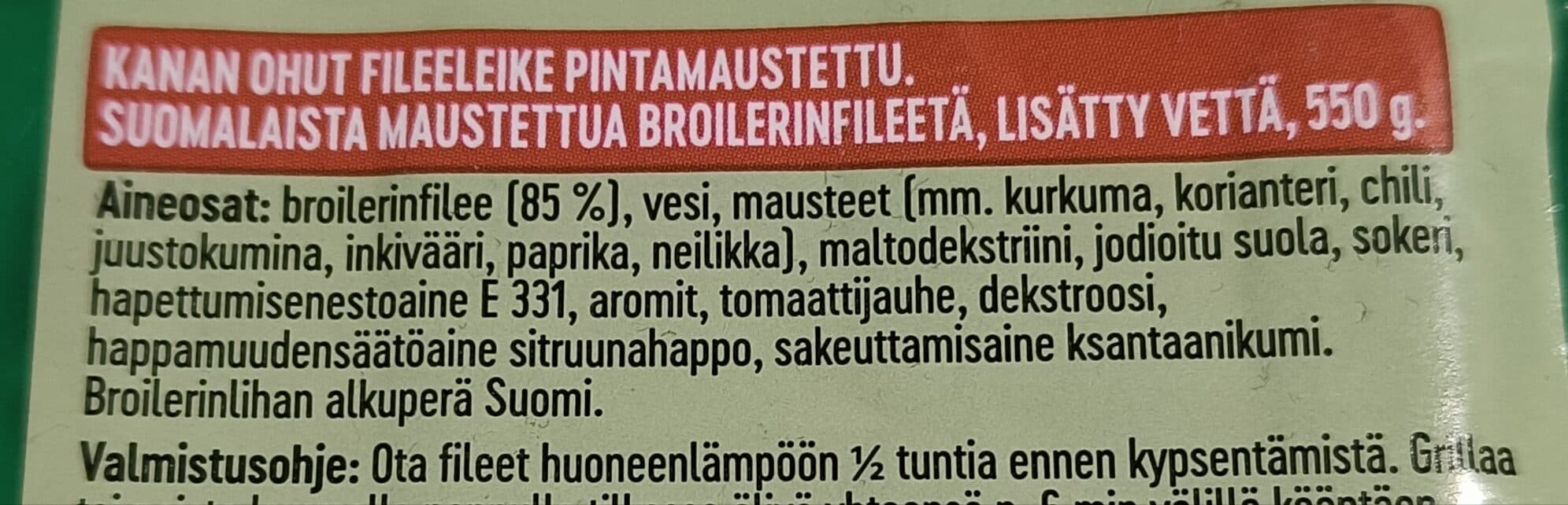 Atria Kanan Ohut Fileeleike, Pintamaustettu packshot