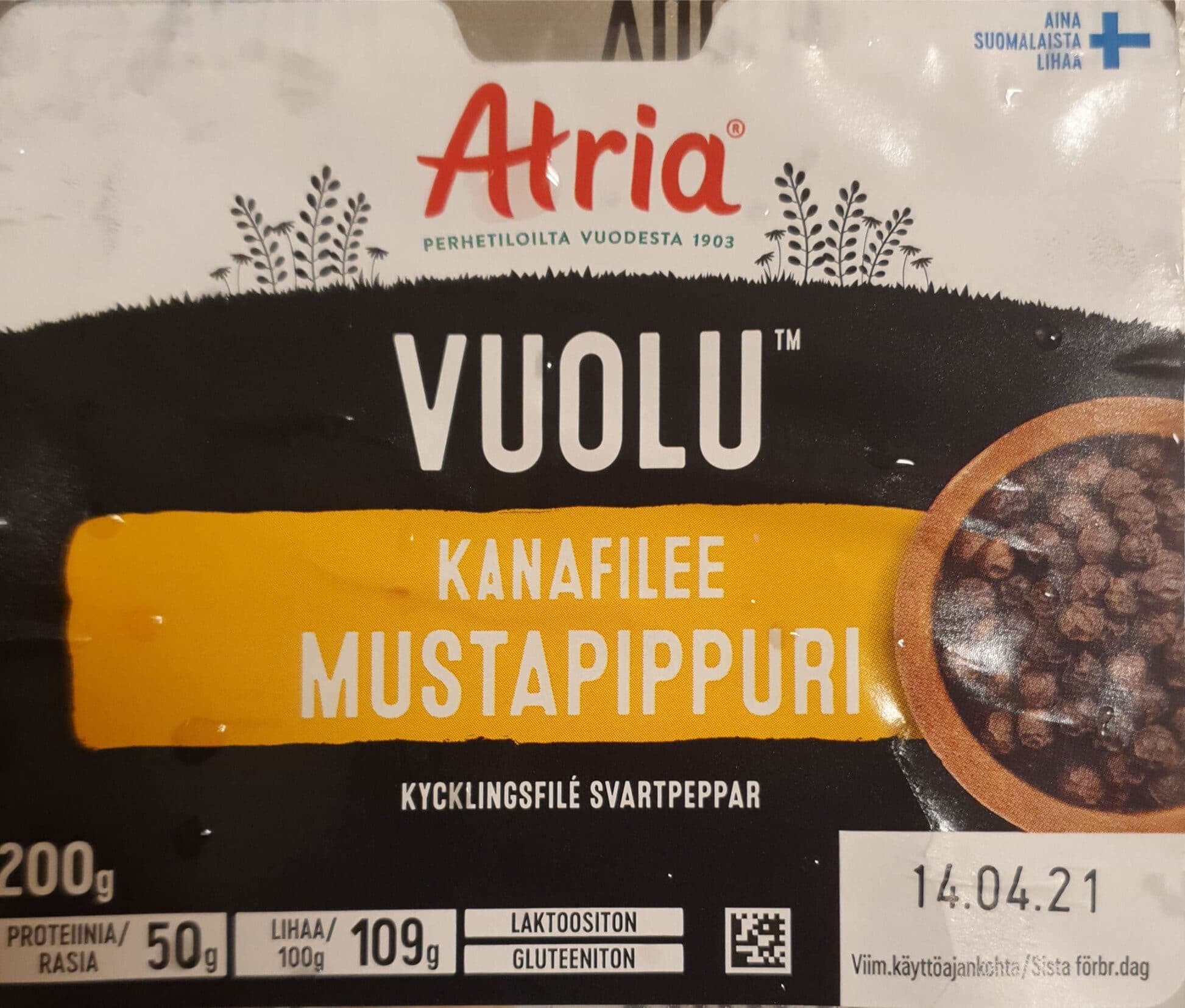 Atria Vuolu Kycklingfile Svartpeppar packshot