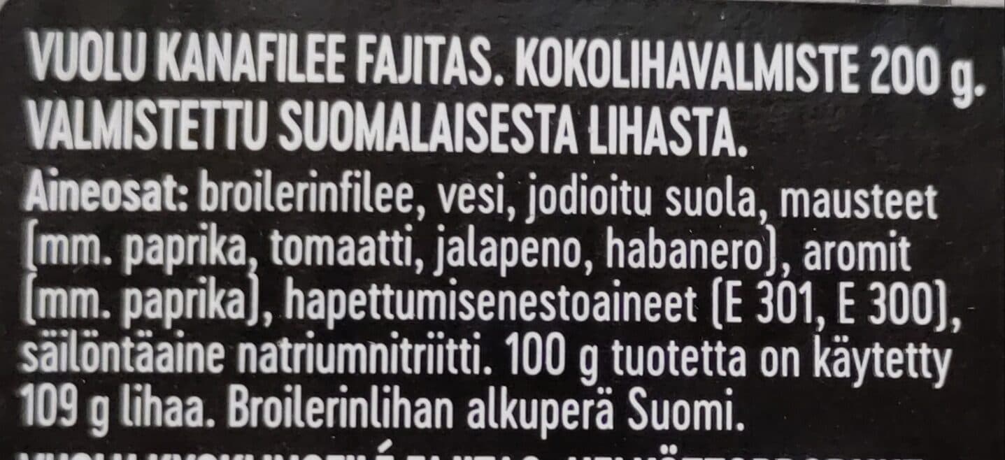 Atria Vuolu kanafilee fajitas packshot
