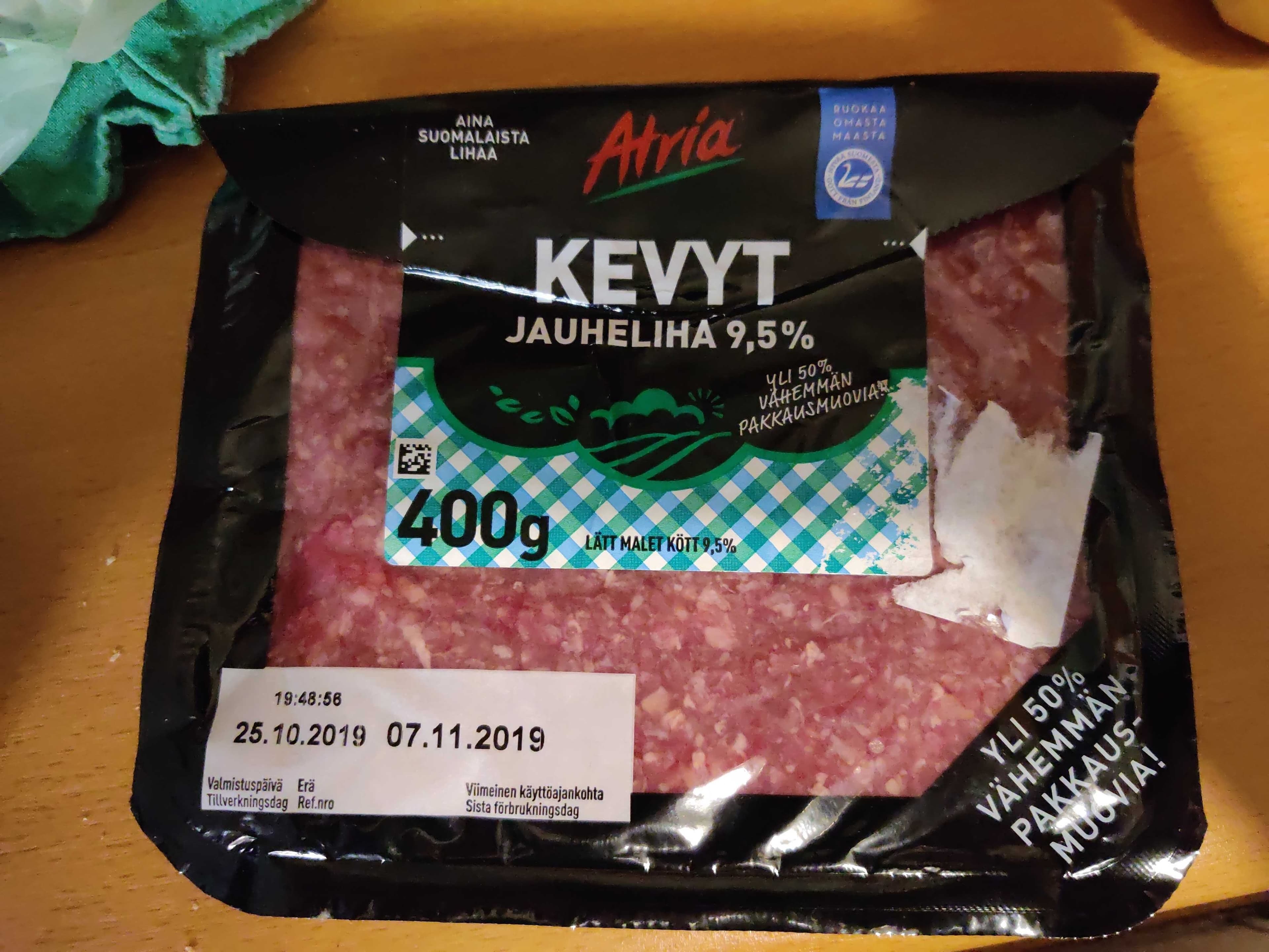 Atria Kevyt jauheliha 9,5% packshot