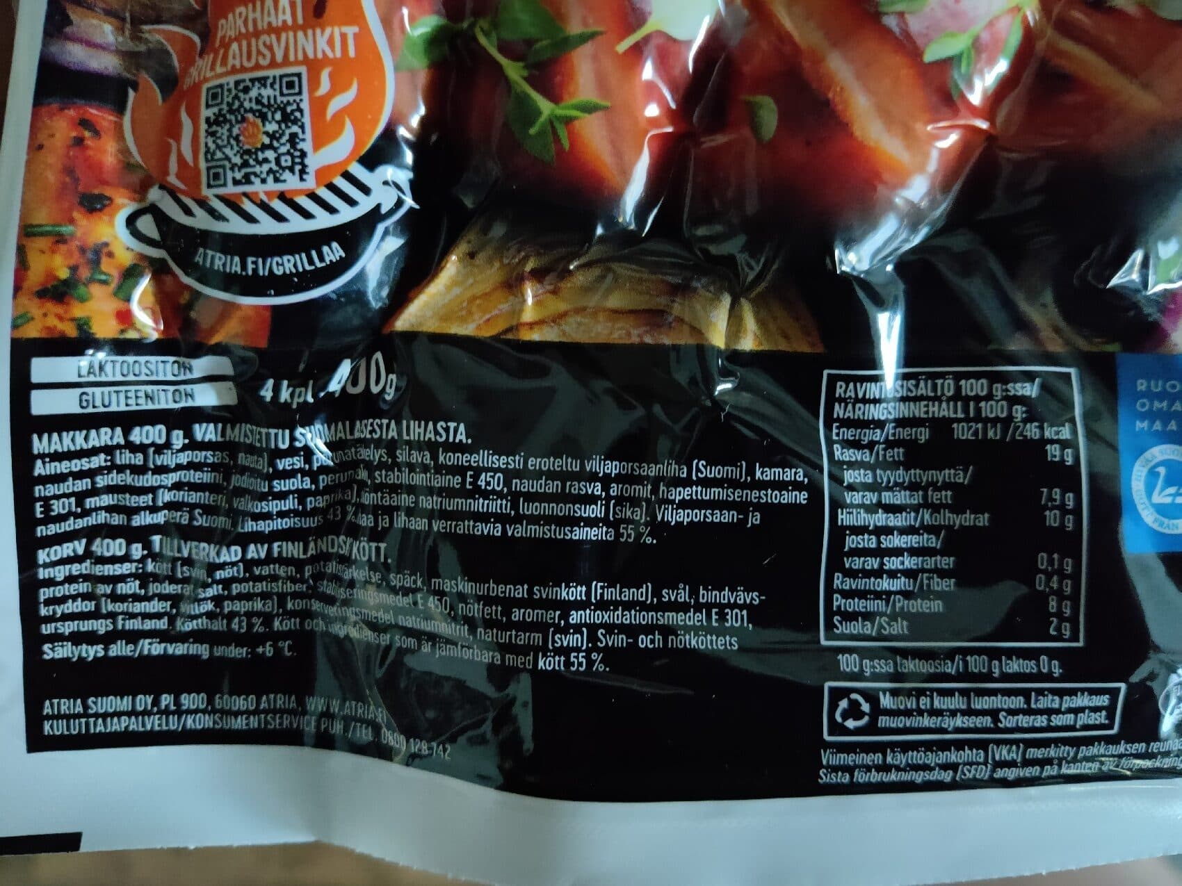 Atria makkara packshot