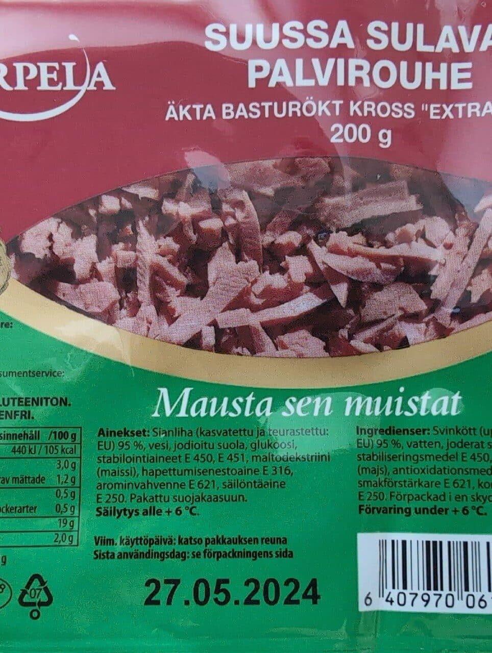 Korpela Suussa Sulava Palvirouhe packshot
