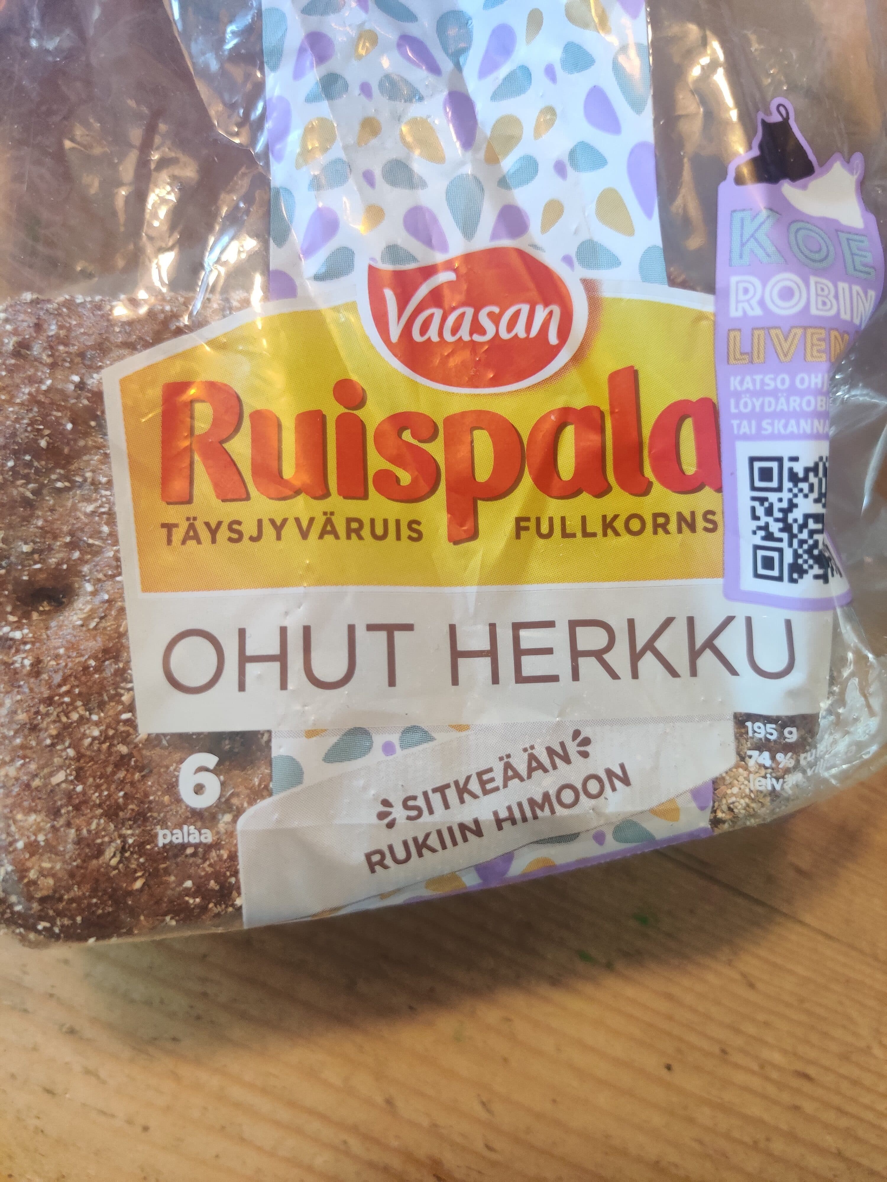 Vaasan Ruispalat Ohut Herkku packshot