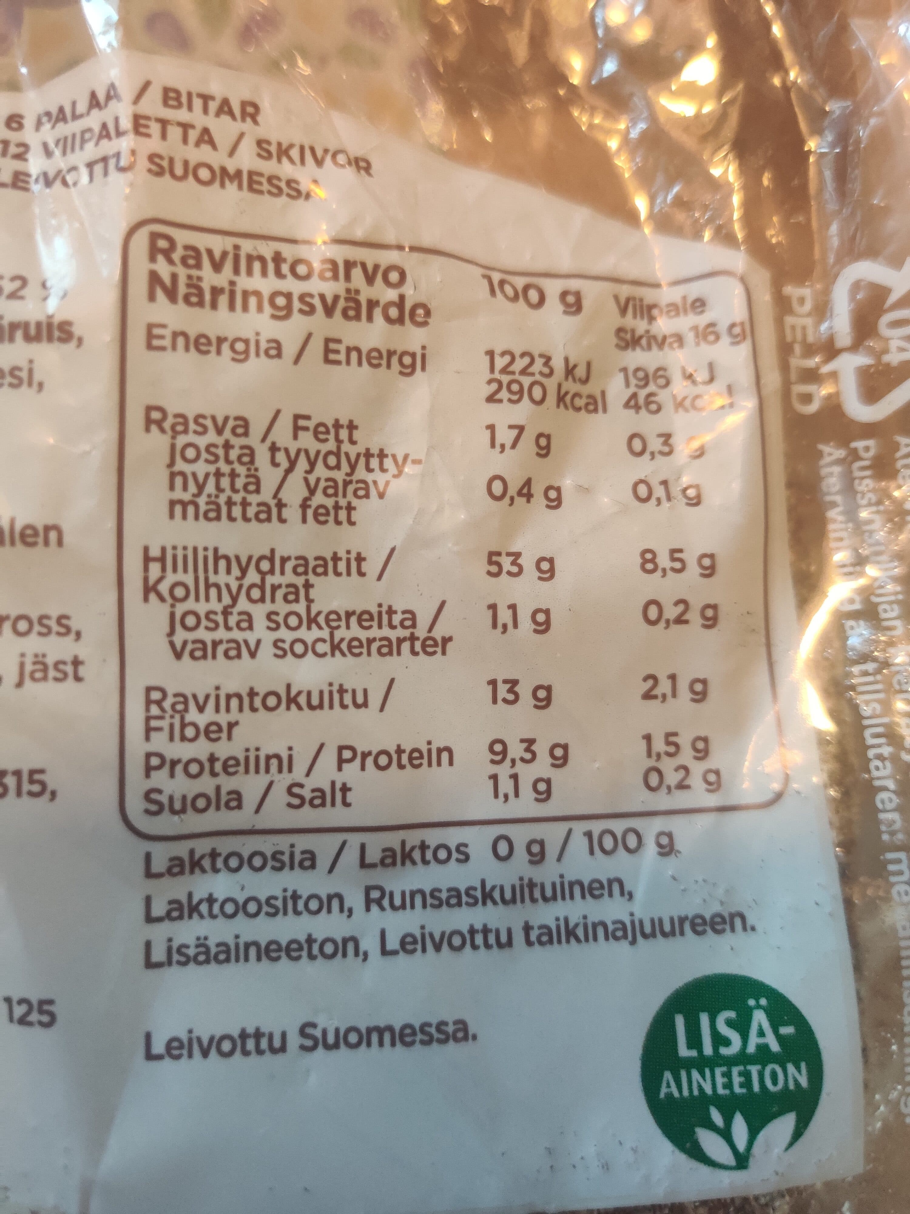 Vaasan Ruispalat Ohut Herkku packshot