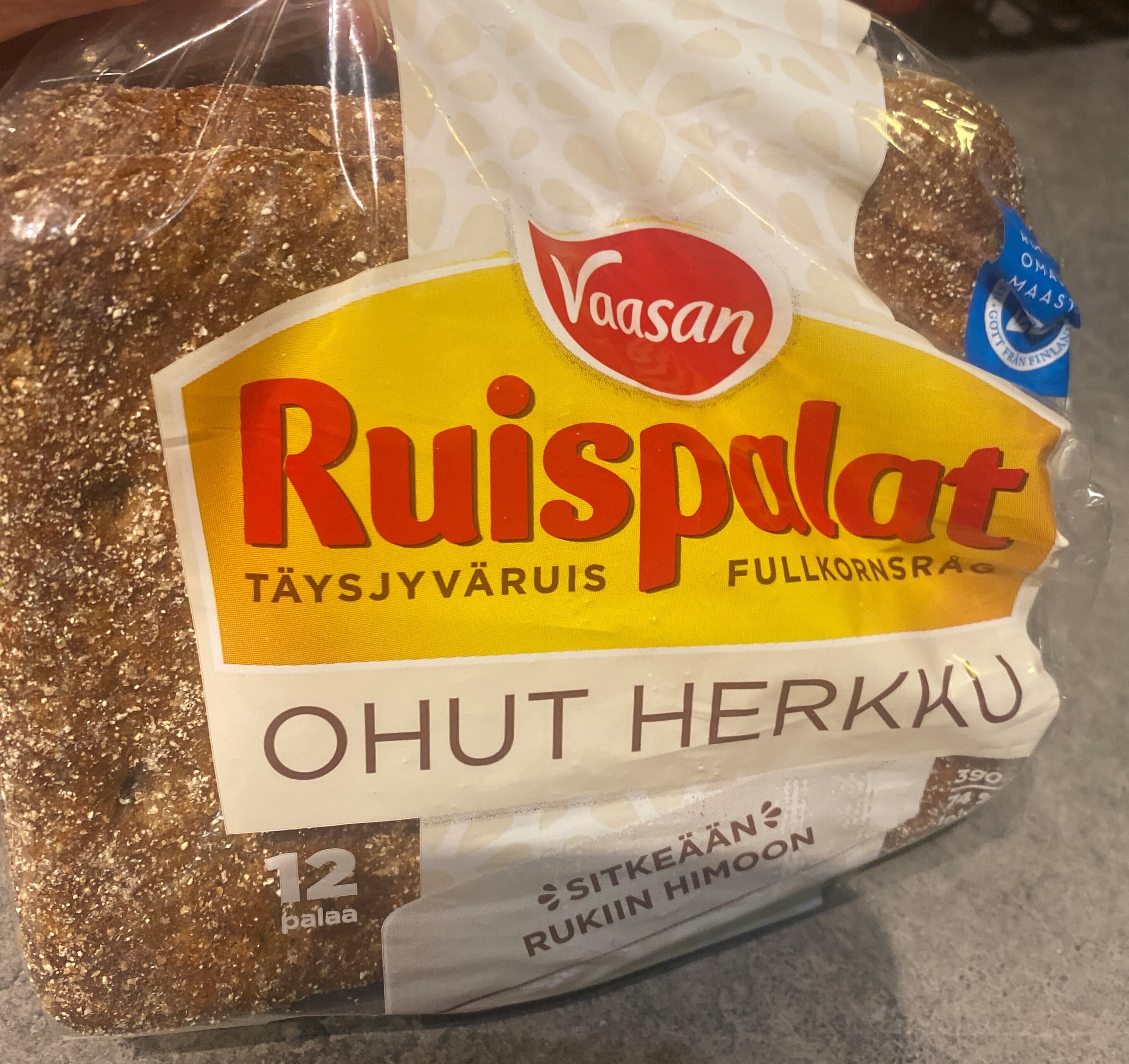 Vaasan Ruispalat Ohut Herkku packshot
