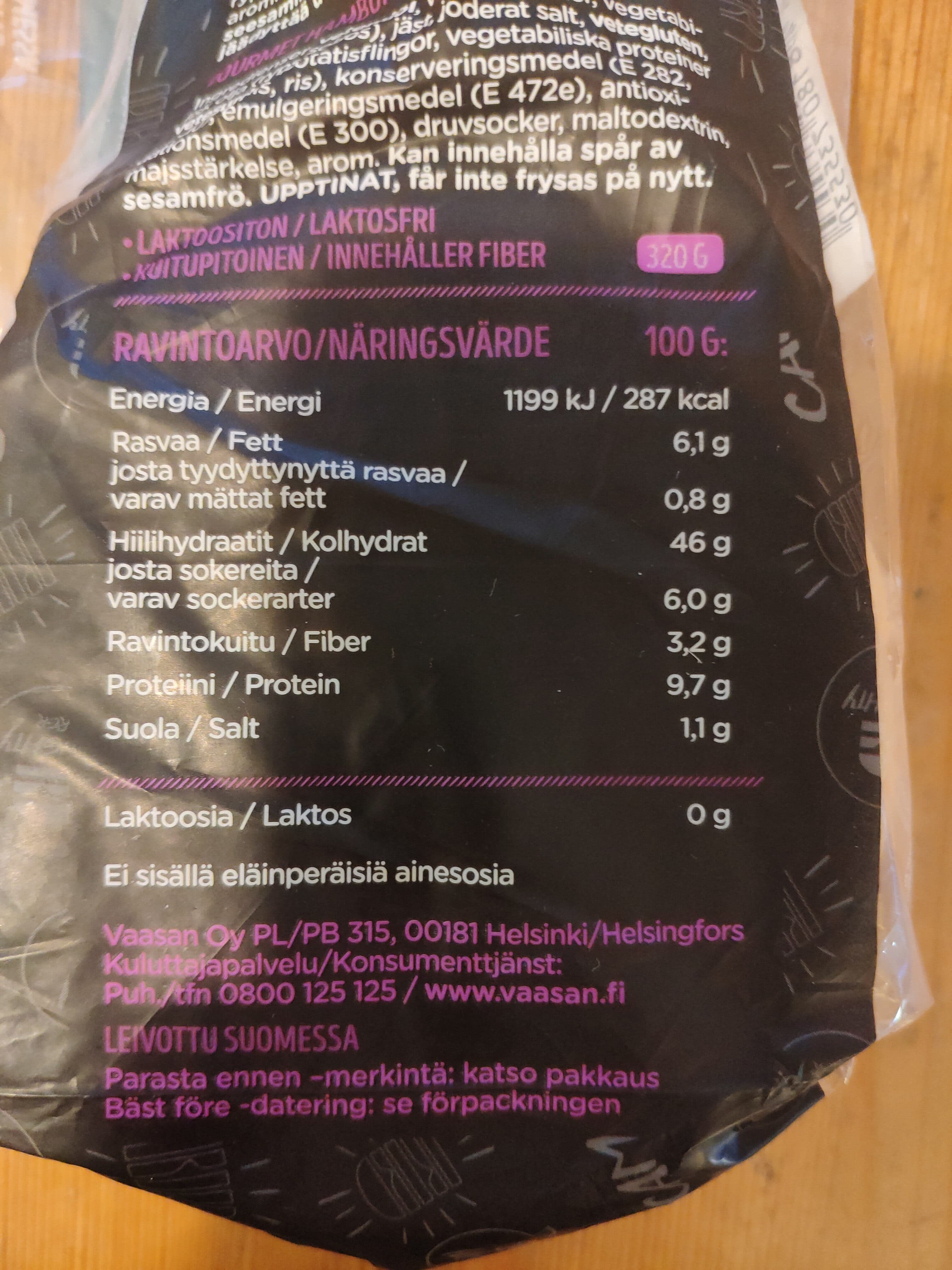 Vaasan The BRGR Gourmet burgerisämpylä packshot