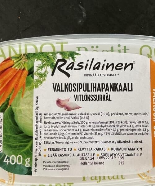Rasilainen Valkosipuli hapankaali packshot