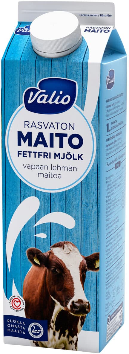 Valio Rasvaton maito packshot