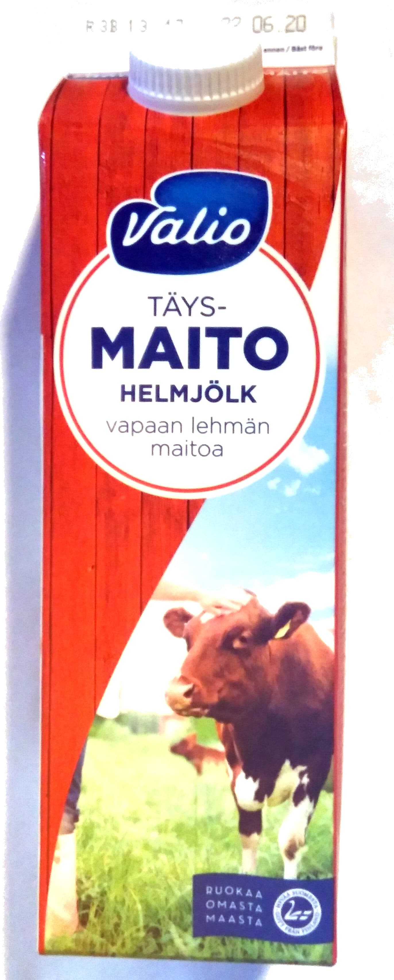 Valio Vapaan lehmän täysmaito packshot