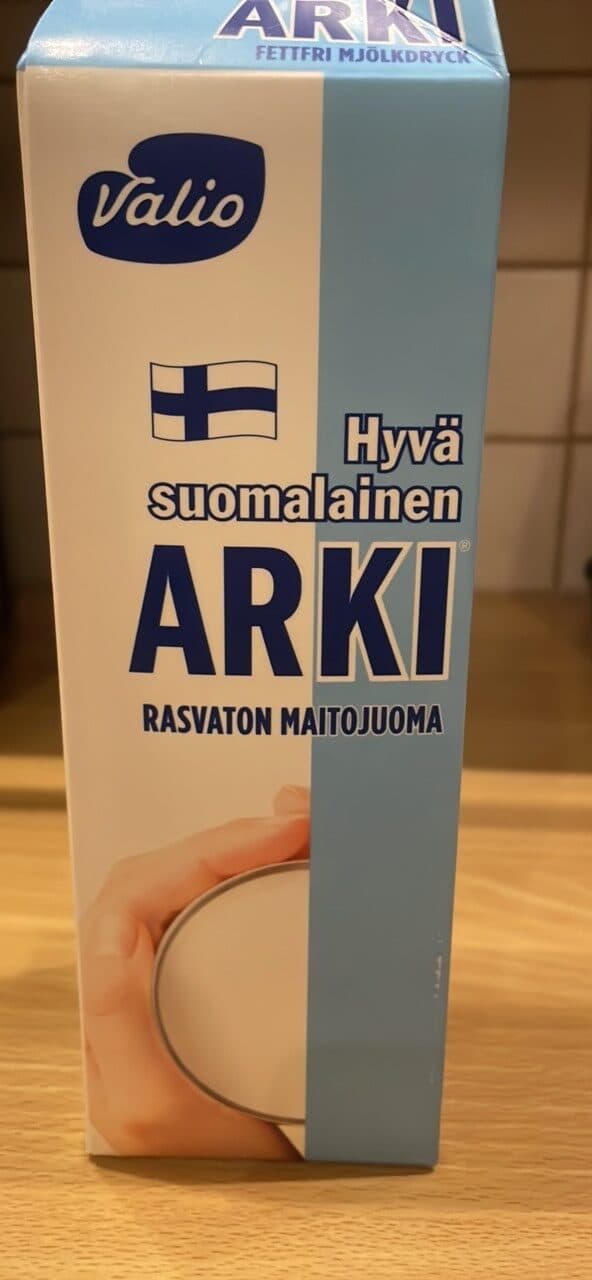 Valio Arki Rasvaton maitajuoma packshot