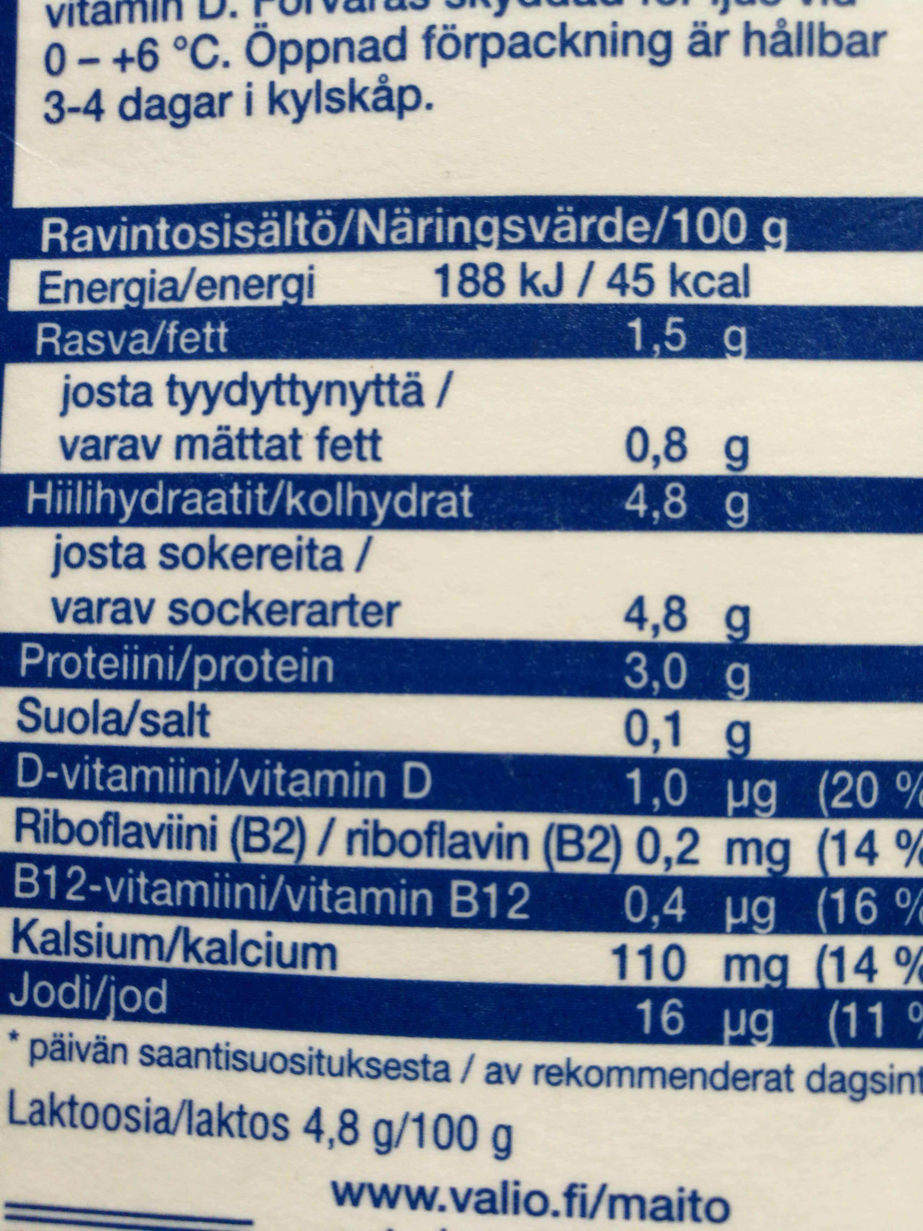 Valio Hyvä Suomalainen Arki Maitojuoma packshot