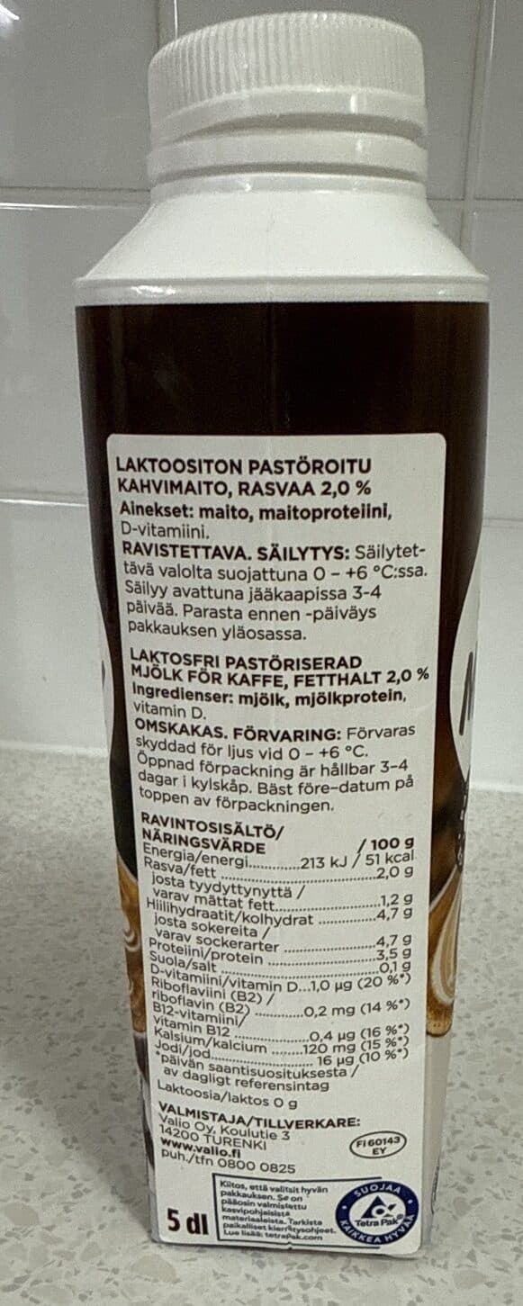 Valio Kahvimaito packshot