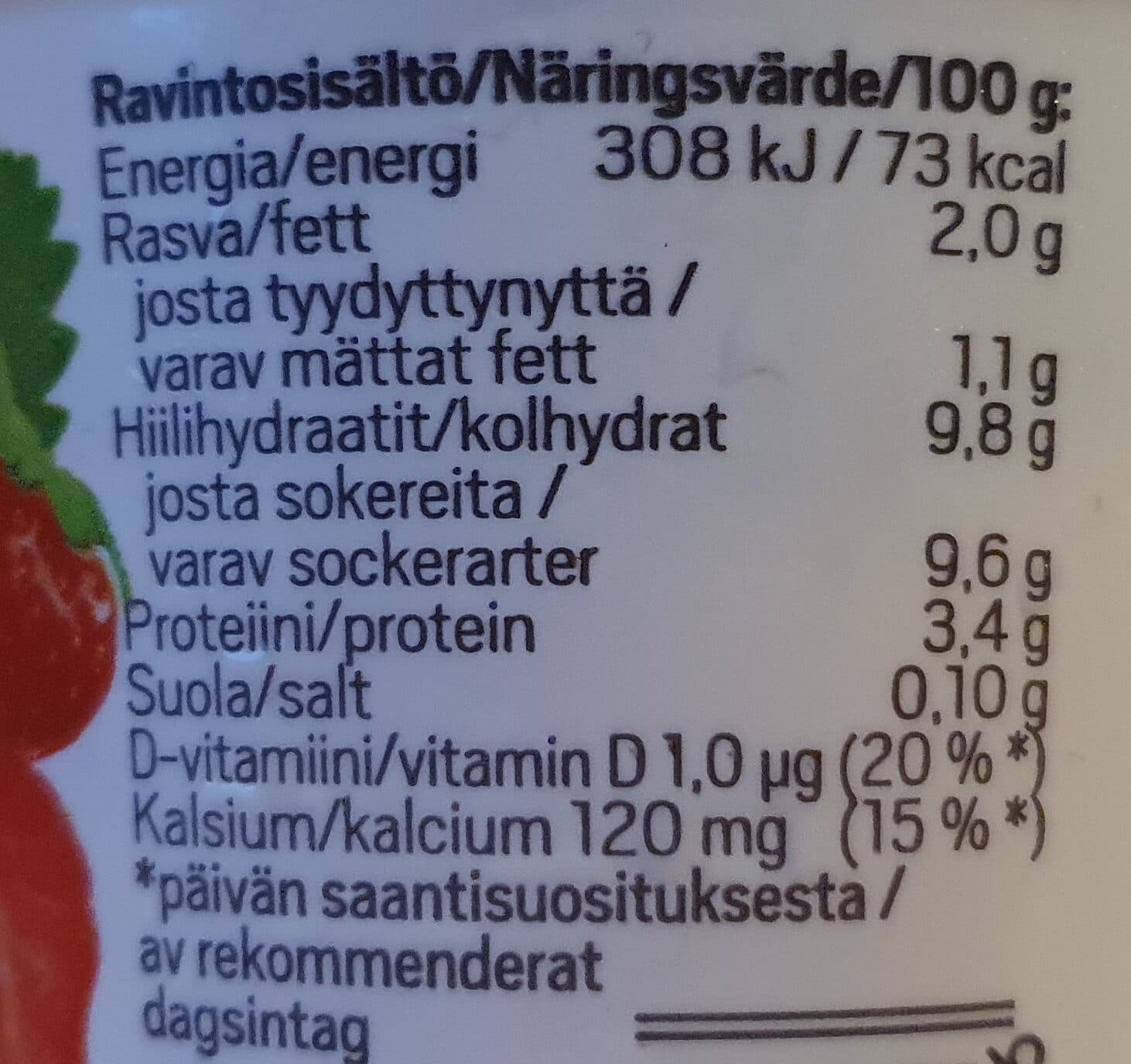 Valio Valiojogurtti Mansikka packshot