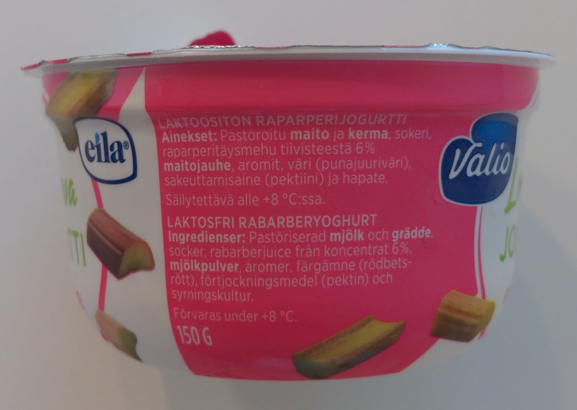 Valio Lohkeava jogurtti raparperi packshot