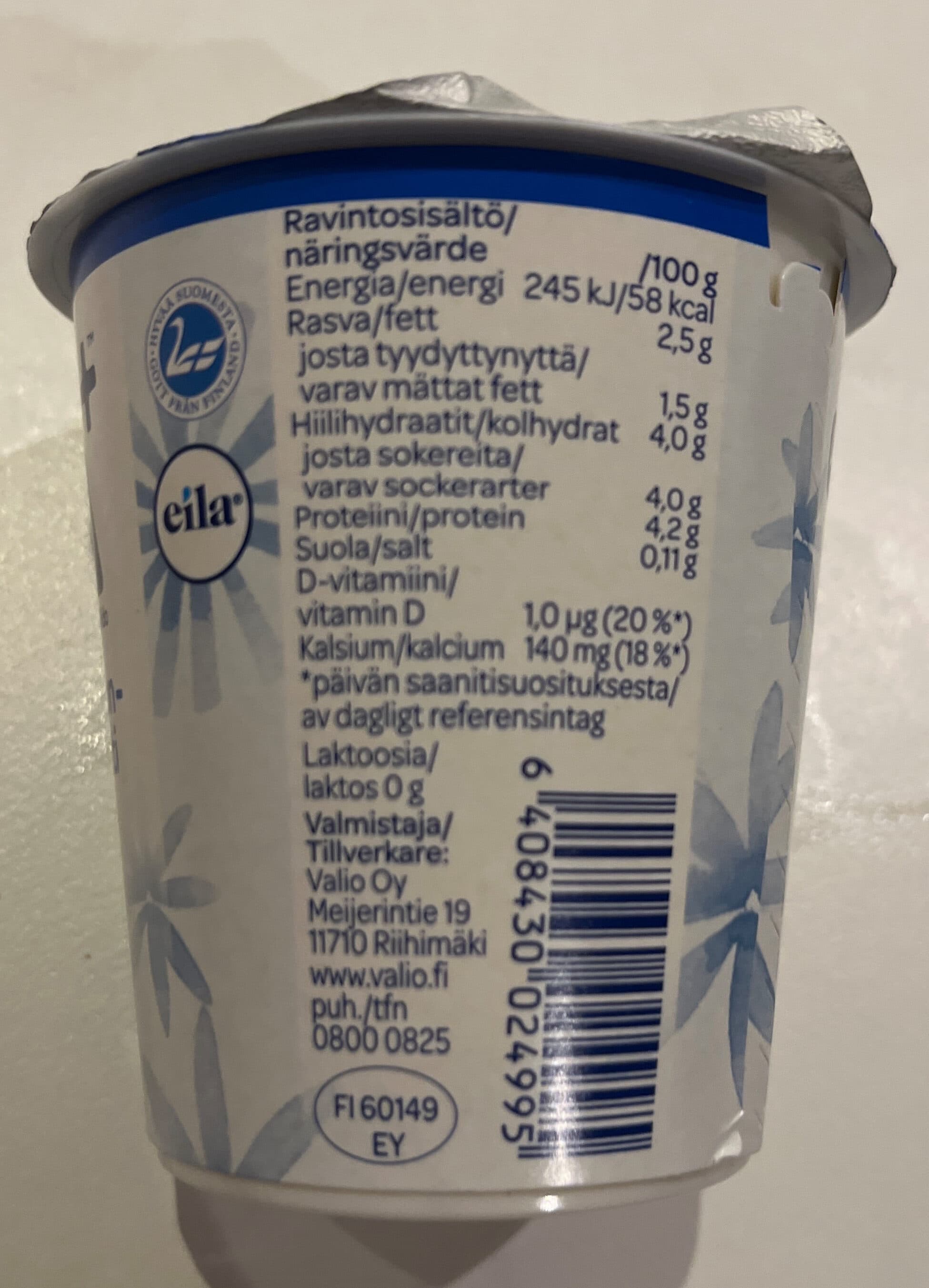 Valio A+ luonnonjogurtti packshot