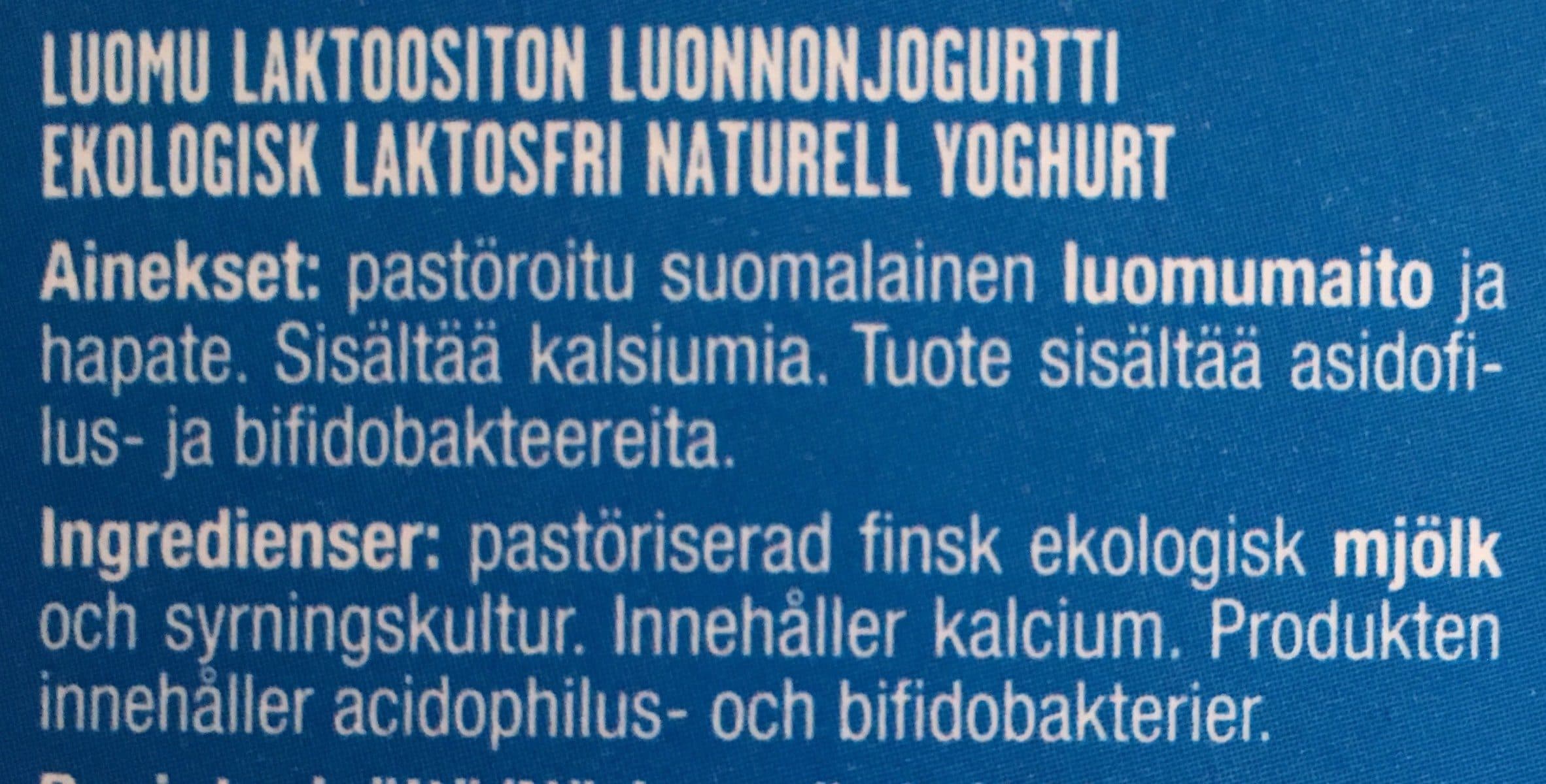 Valio Luomu™ luonnonjogurtti packshot