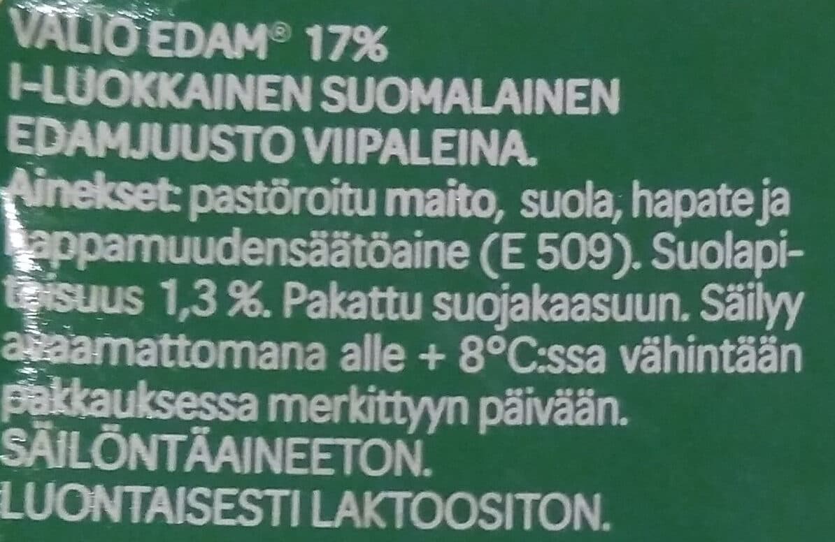 Valio Edam 17% packshot