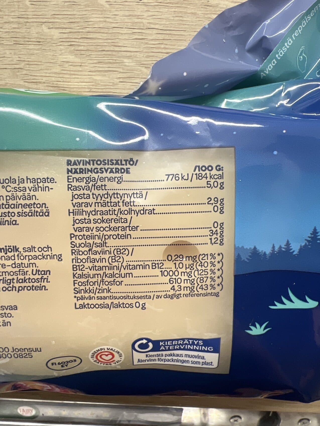 Valio Polar 5% juusto packshot