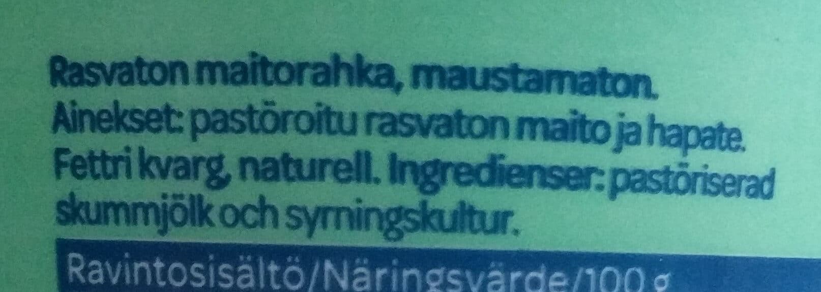 Valio Pehmeä rasvaton maitorahka packshot