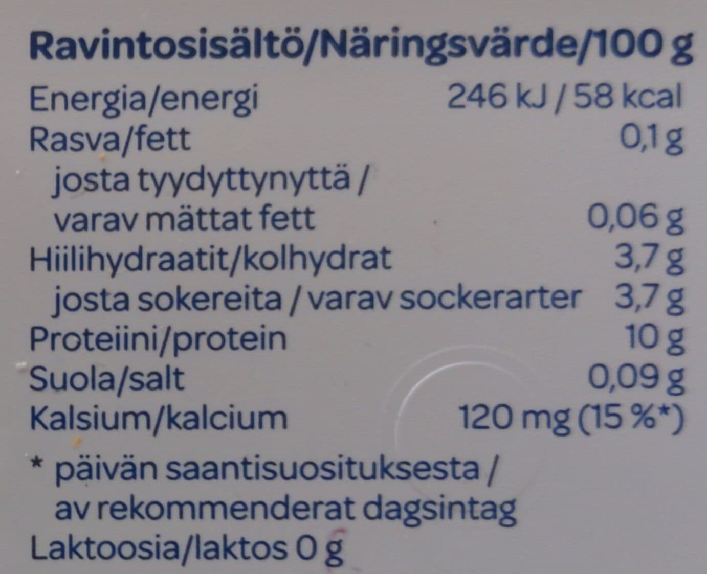 Valio Pehmeä rasvaton maitorahka packshot