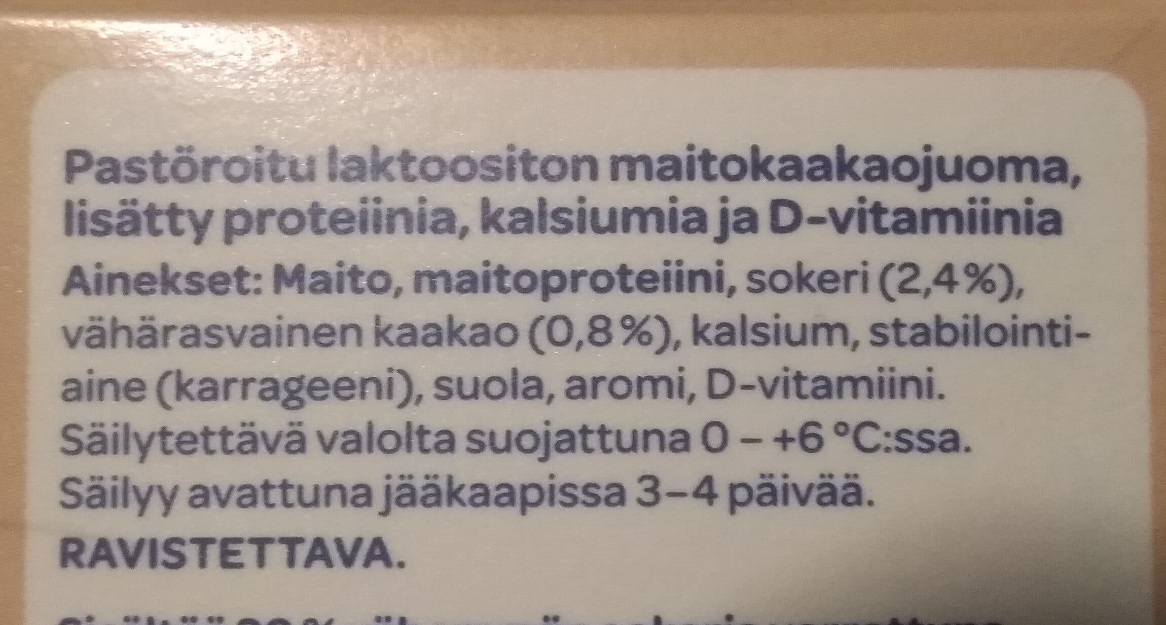 Valio Plus maitokaakaojuoma packshot