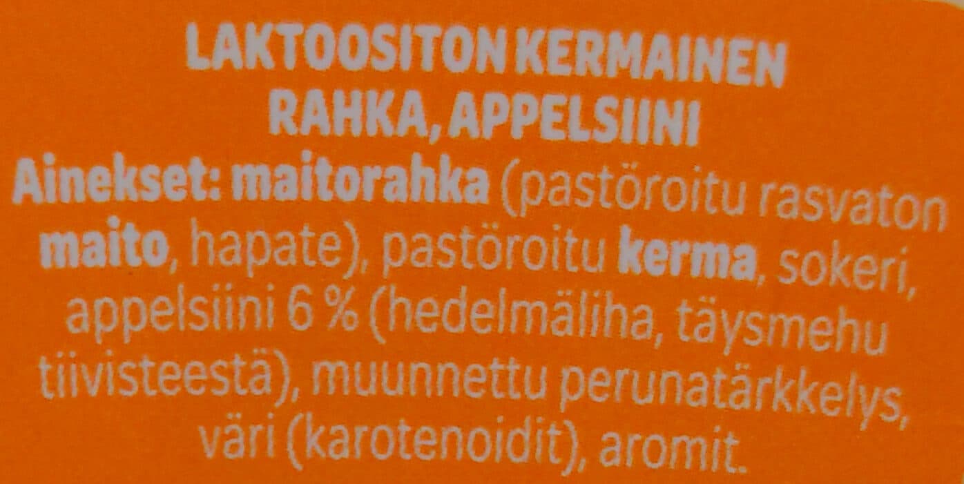 Valio Maustettu rahka appelsiini packshot