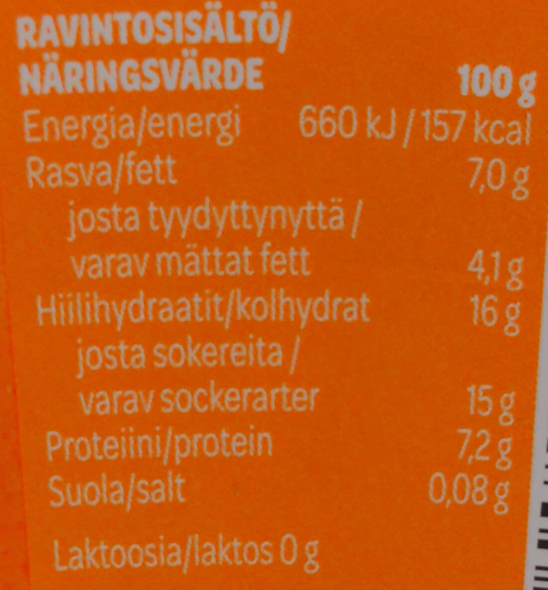 Valio Maustettu rahka appelsiini packshot