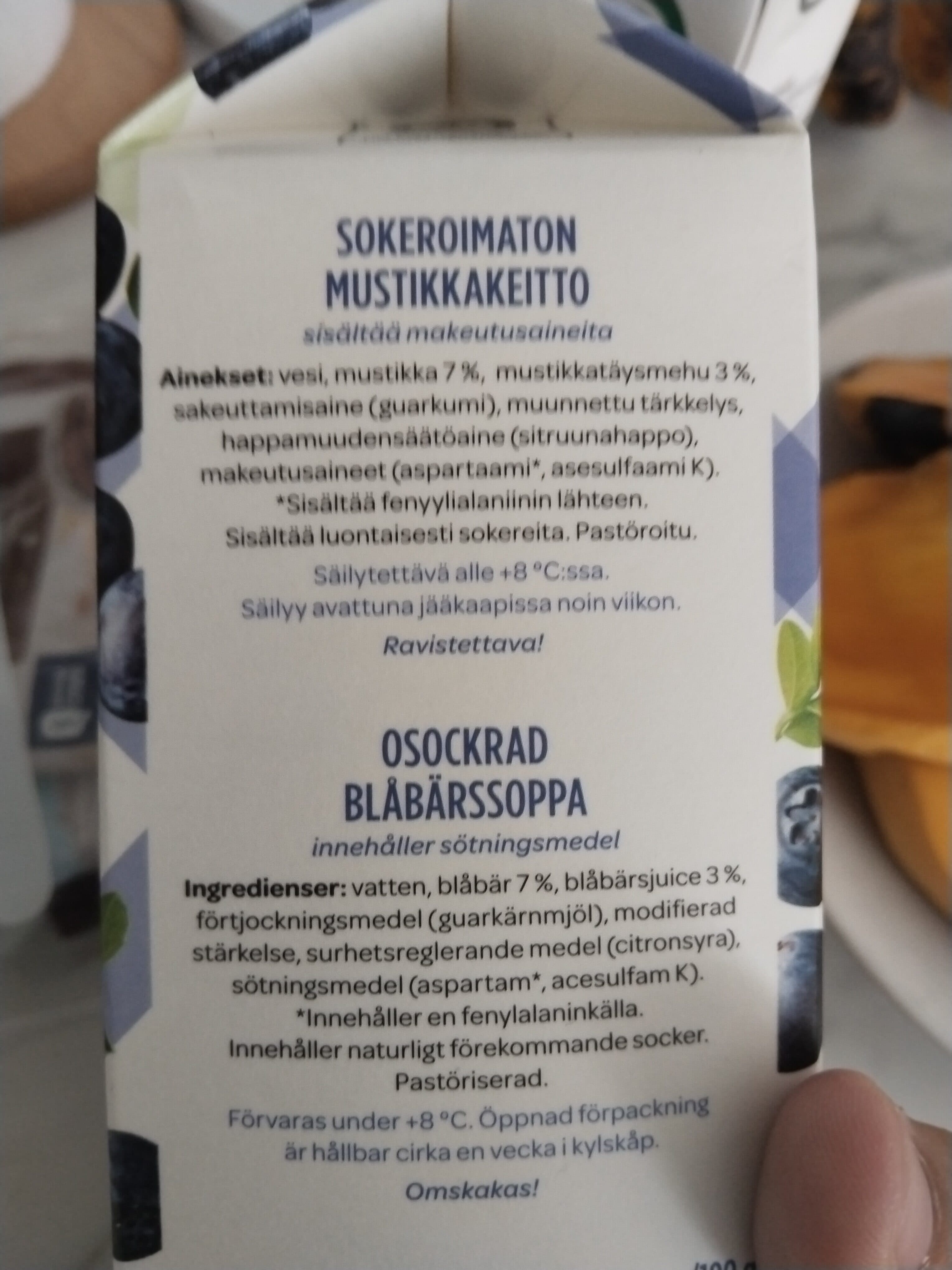 Valio Sokeroimaton Mustikkakeitto packshot