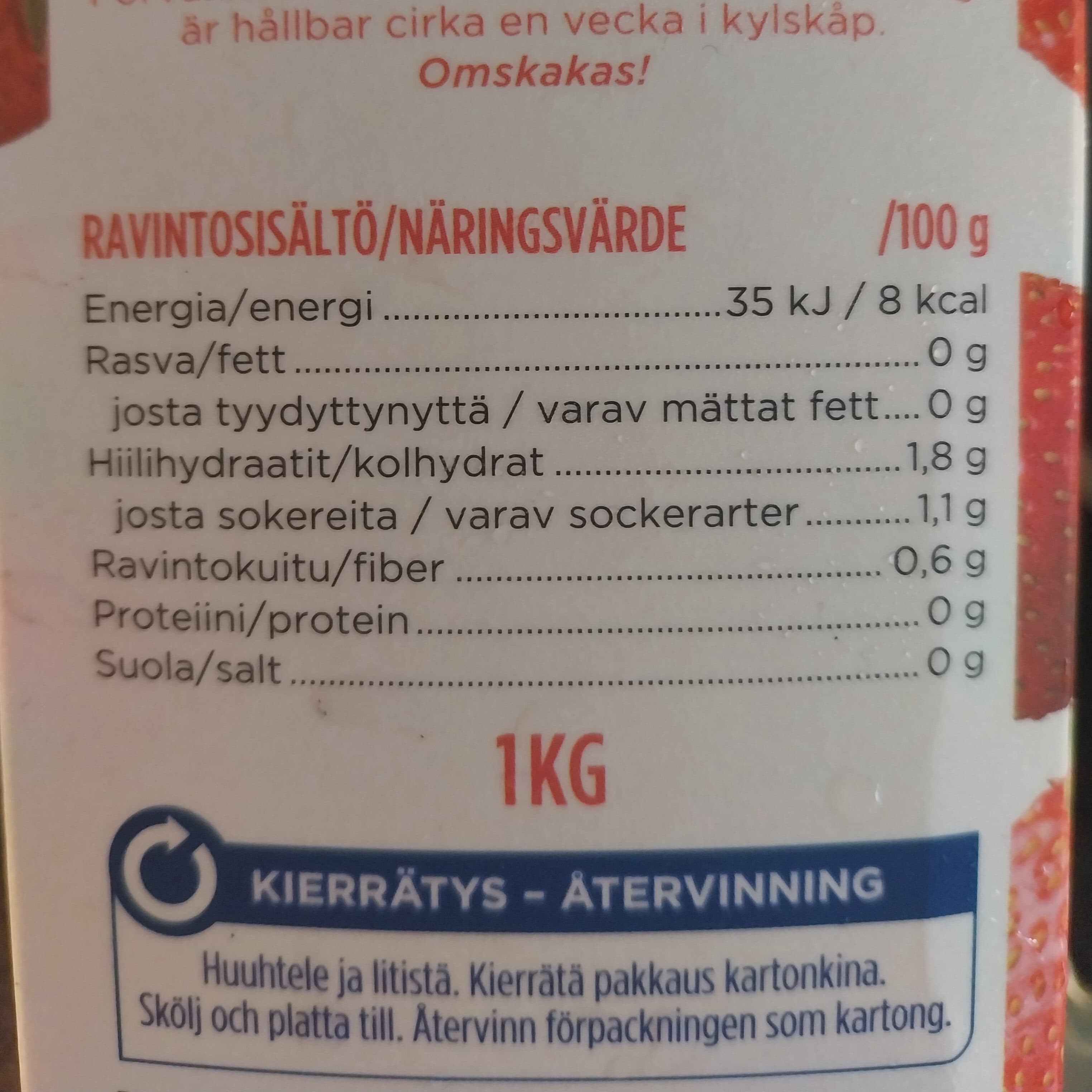 Valio Mansikkakeitto packshot