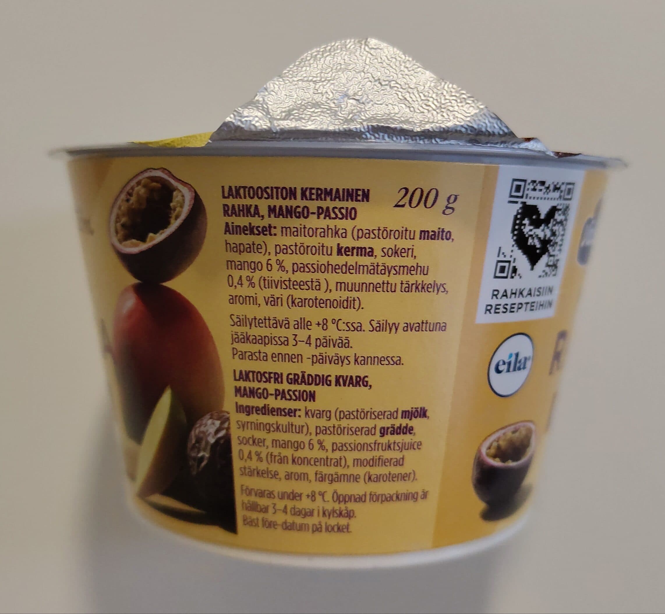 Valio Maustettu rahka mango-passio packshot