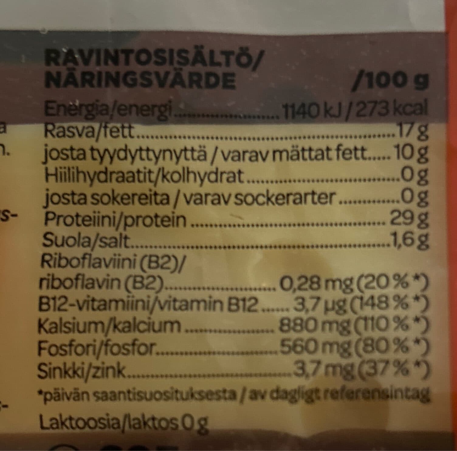 Valio Salaneuvos Gouda 17% packshot