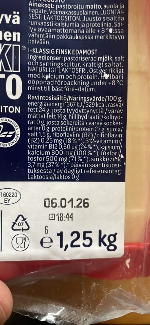 Valio Hyvä suomalainen ARKIJUUSTO packshot