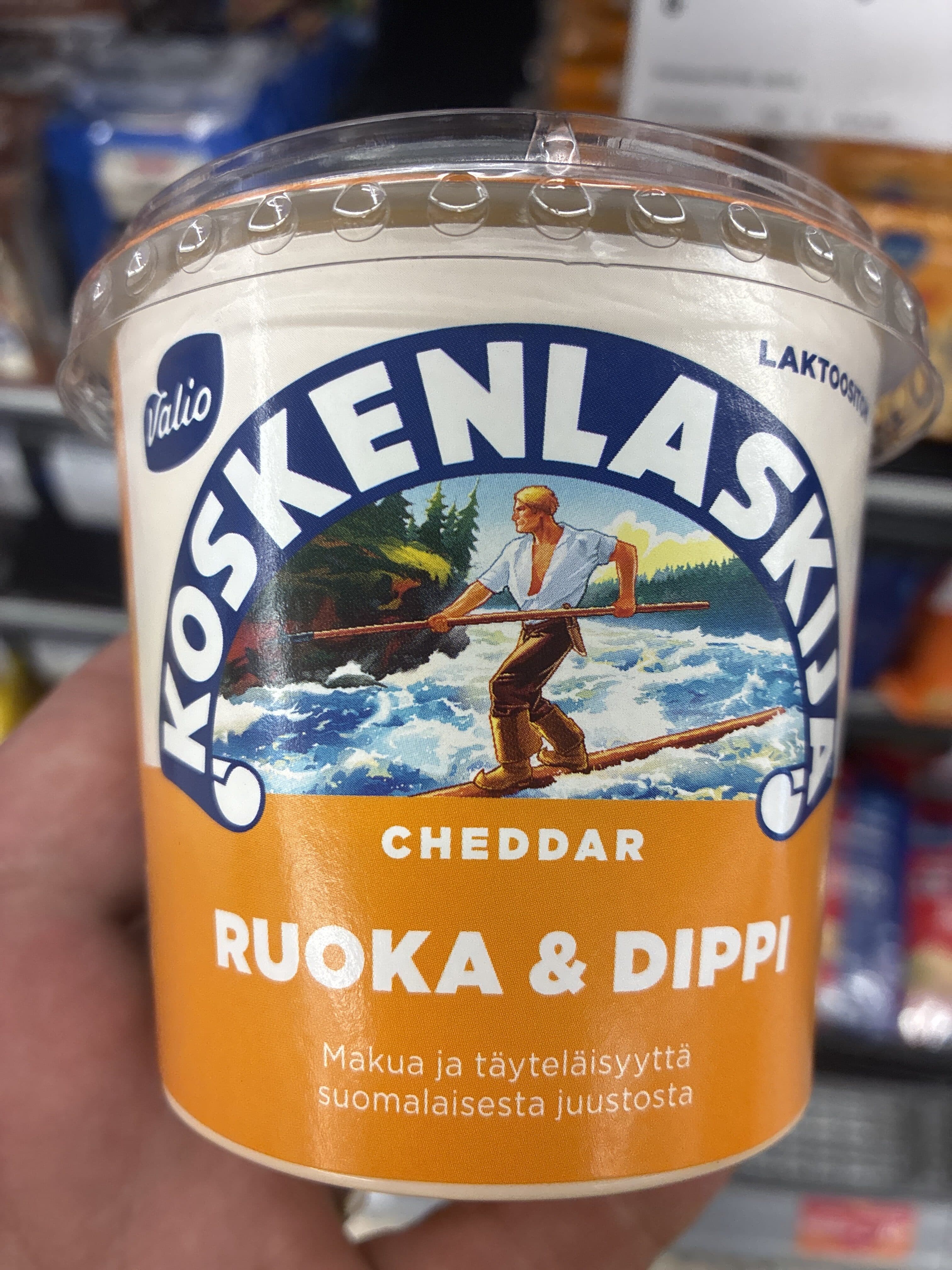 Koskenlaskija- Valio Cheddar Ruoka&Dippi packshot