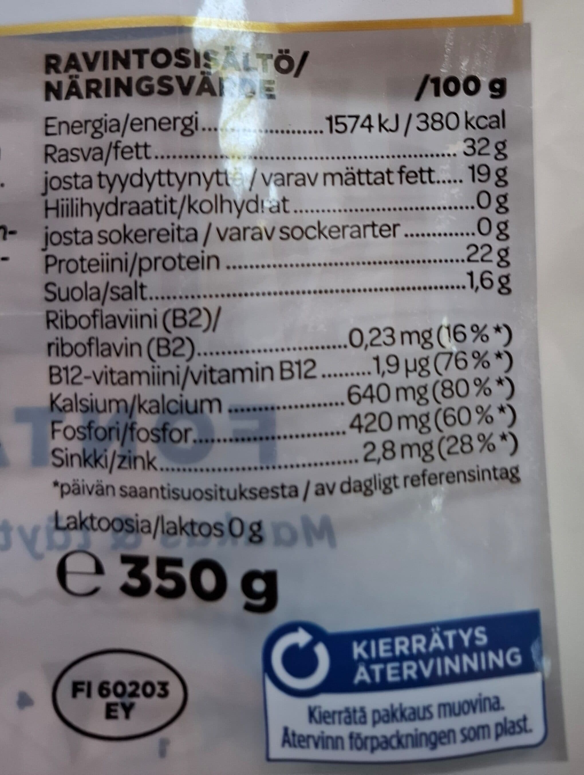Valio Karelia Fontal Maukas & Täyteläinen Juusto packshot