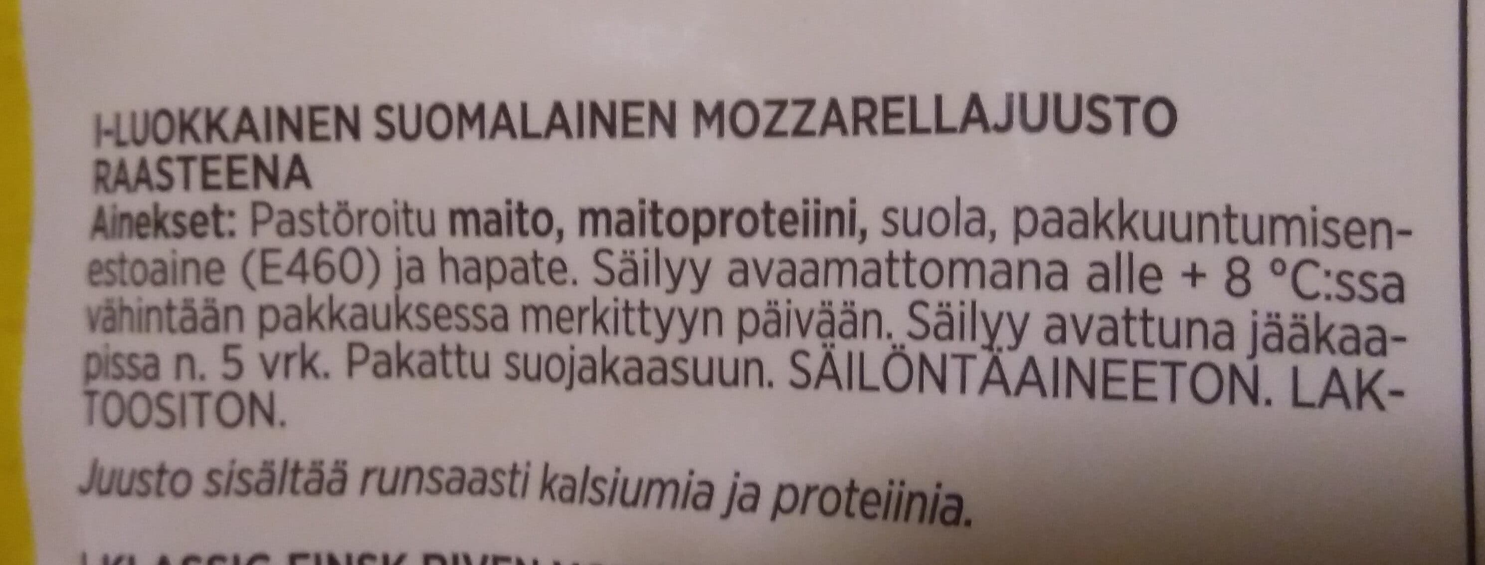 Valio Mozarellajuusto raaste packshot