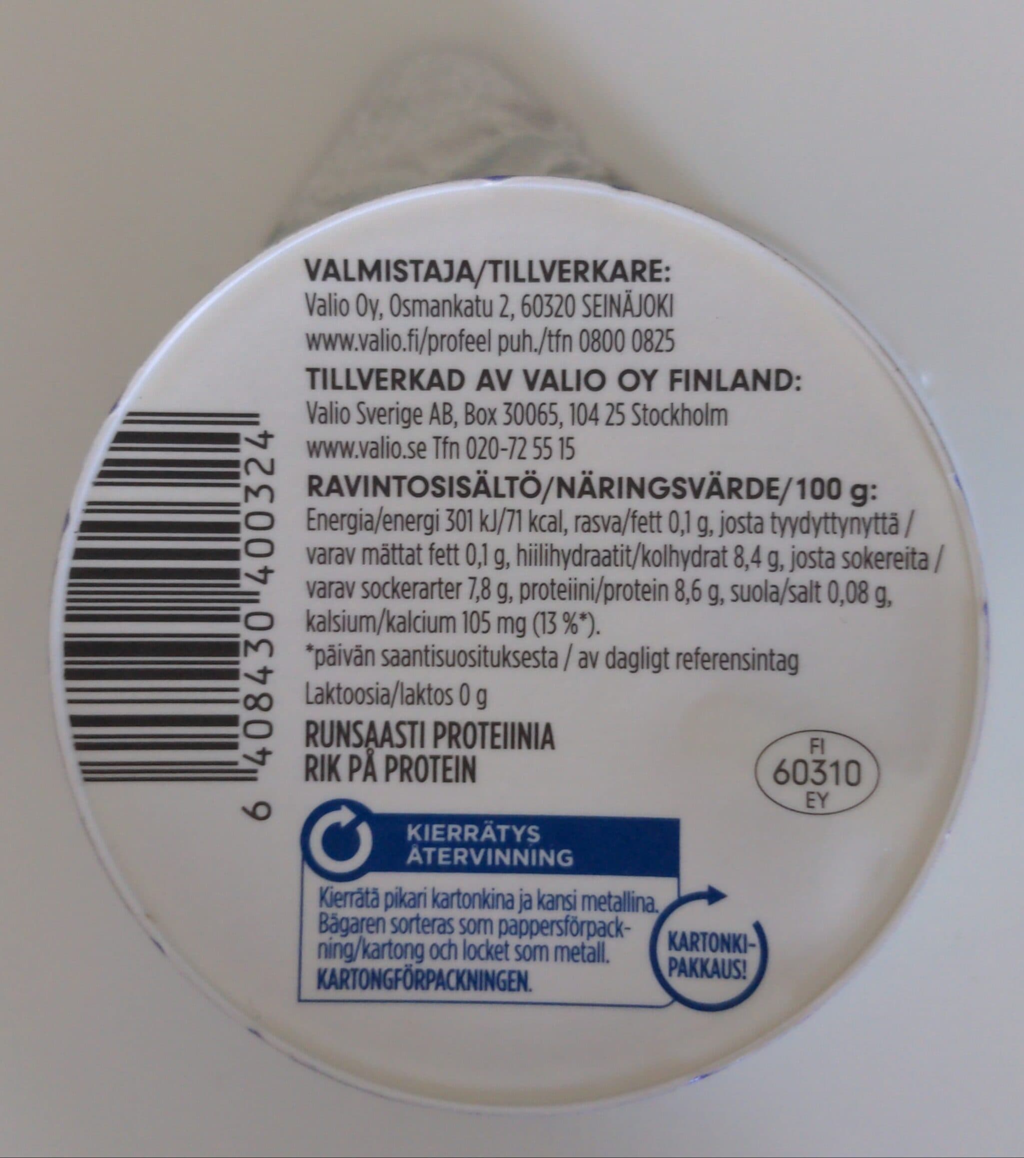 Valio PROfeel Kerrosrahka Vanilja & Mustikkapiirakka packshot
