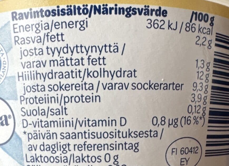 Valio A+ Vanilja-kerrosjogurtti & Kauramuro packshot
