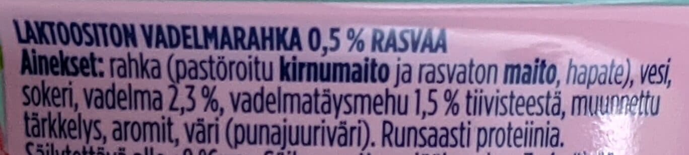 Valio Pehmeä vadelmarahka packshot
