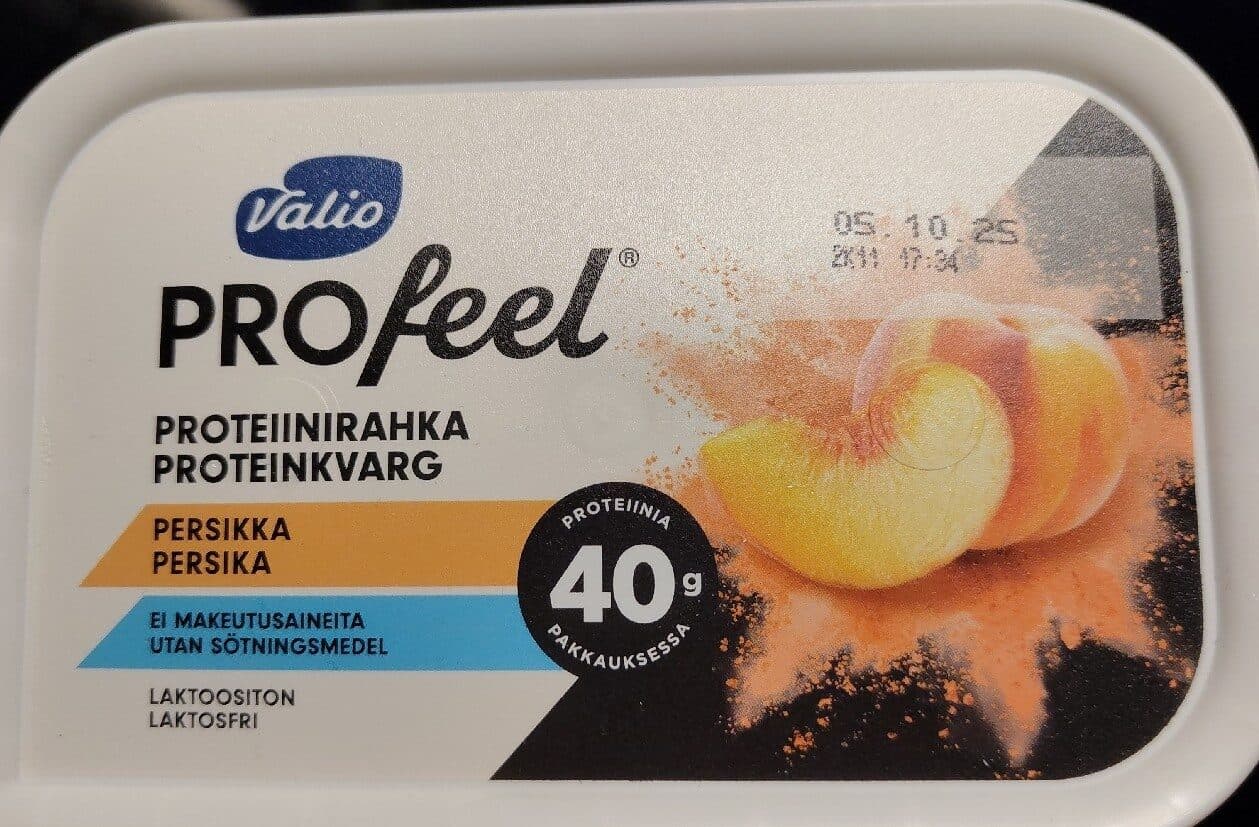 Valio Profeel Proteiinirahka Persikka packshot
