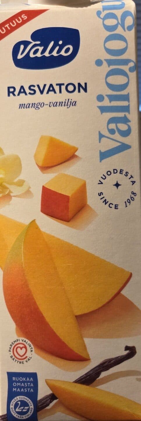 Valio Rasvaton Mango-vaniljajogurtti packshot
